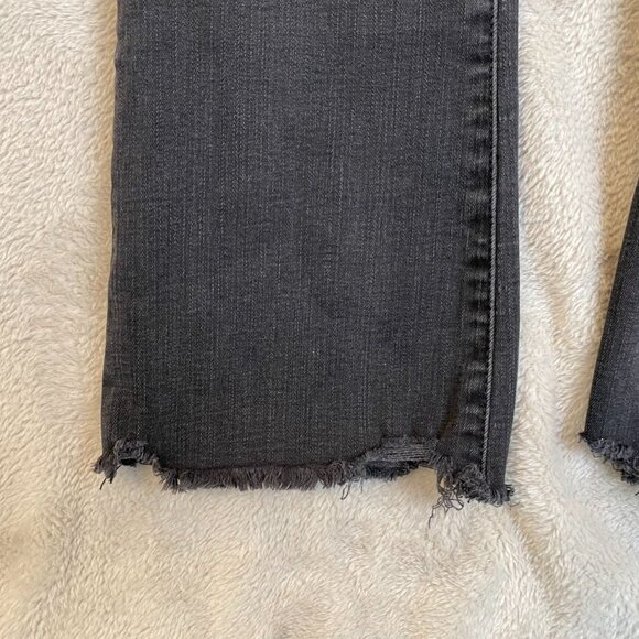 Madewell Womens Jeans 24T Cali Demi-Boot Gray Denim Raw Hem Stretchy Waist Slim - Picture 13 of 16